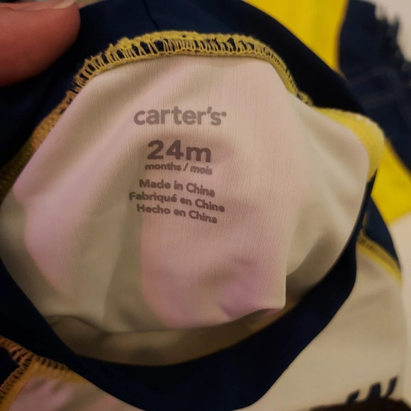 Carter's Baby Boy Captain Adorable Swimsuit Truck and Rashguard Set in Size 24M - Picture 4 of 7